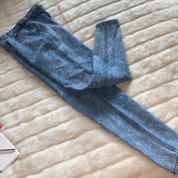 Vtg 80s Pulse acid wash Extreme high waist Skinny Stretch denim Jeans 25 waist - Picture 7 of 11